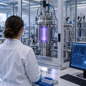 Conceptual illustration of a laboratory plasma reactor for methane pyrolysis research